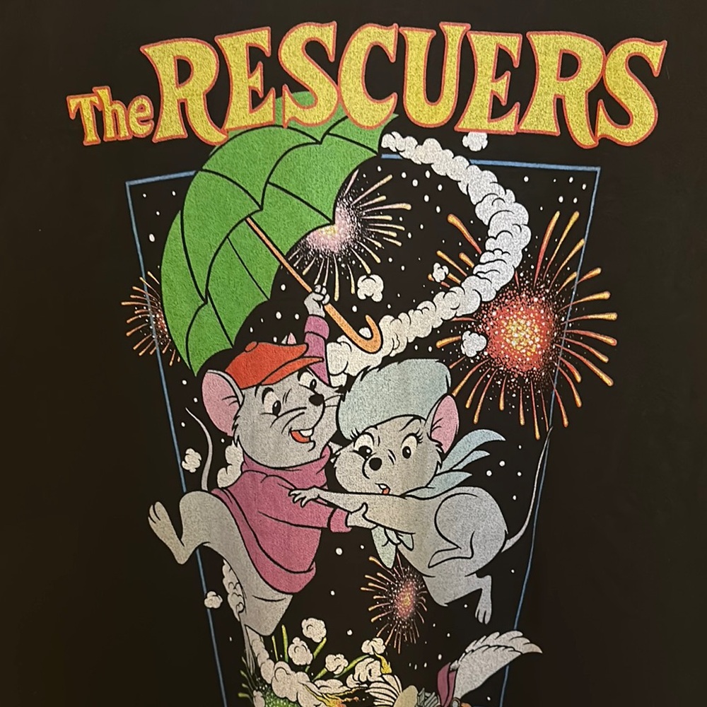 Disney Black Crewneck Sweater with The Rescuers Graphic - Picture 2 of 5